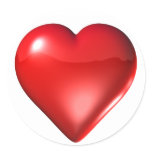 Red 3D Heart stickers
