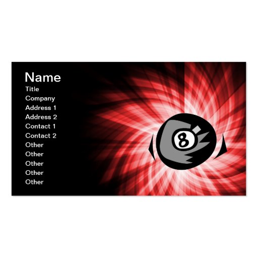 Red 8 ball business card template
