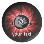 Red 8 ball party plates