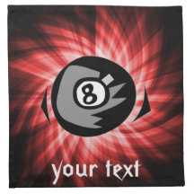 Red 8 ball printed napkin 