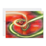 Red Abstract Art Invitations - Computer Waves