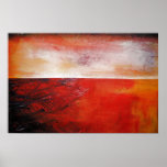 Red Abstract Canvas Painting Print Modern Creative