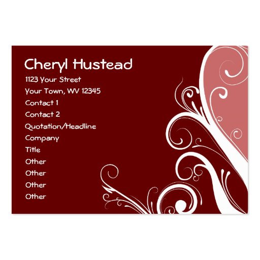 Red Abstract Floral Business Cards