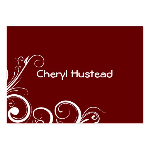 Red Abstract Floral Business Cards (back side)