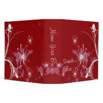 Red Abstract Flowers Binder