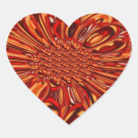 Red Abstract Heart Sticker
