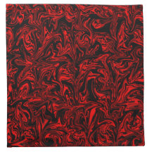 Red Abstract Marbled Swirl Printed Napkin