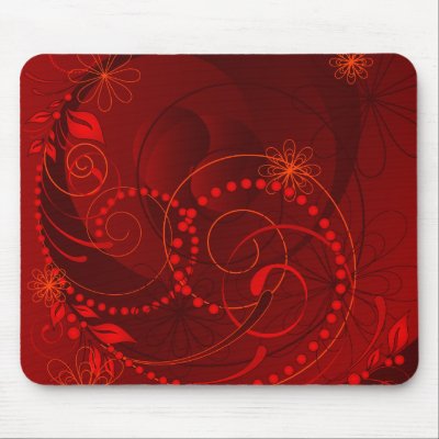 red abstract mouse mat by VioDeSign