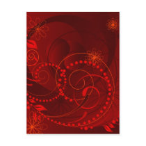 red abstract postcards
