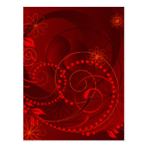 red abstract postcards