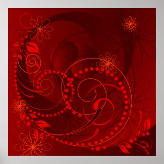red abstract poster