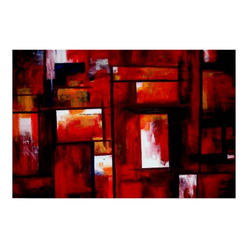 Red Abstract Squares Art Print Poster print