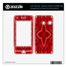 Red abstract wood cross decals for LG rumor touch