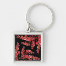 Red Acer Quilt Keyring Key Chains