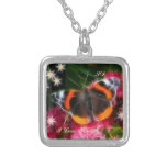 Red Admiral Butterfly Fractal necklaces