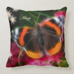 Red Admiral Butterfly Fractal pillows