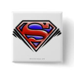 Red Airbrush Superman Logo Pinback Buttons