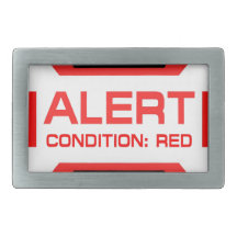 Red Alert! Rectangular Belt Buckle