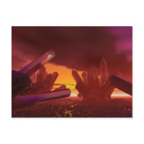 Red Alien Crystal World Postcard by MDKgraphics Red Alien Crystal World Postcard