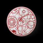 Red Alien Design Pinback Button