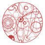 Red Alien Design Sticker Red Alien Design Sticker
