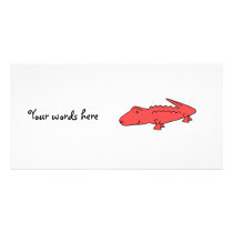 Red alligator photo greeting card