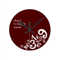 Red Always Late : Circle Wall Clock at Zazzle