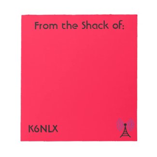 Red Amateur Radio Call Sign Notepad