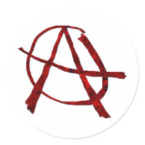 Red Anarchy Round Sticker