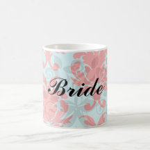 red and aqua lovely formal damask coffee mug