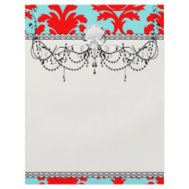 red and aqua lovely formal damask flyers