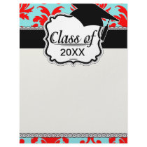 red and aqua lovely formal damask letterhead design