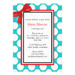 Red and Aqua Polka Dot Wedding Invitation invitations