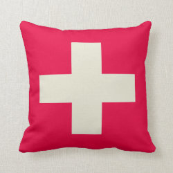 Red and beige cross design pillow