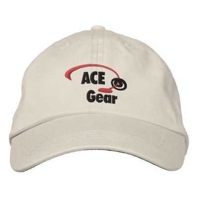 Red and Black Ace Gear Logo Embroidered Hat by cdcootie