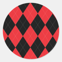 Red and Black Argyle Sticker