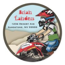 Red and Black ATV Kid Address Label stickers