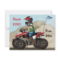 Red and Black ATV Kid Note Card Custom Announcements