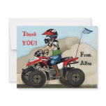 Red and Black ATV Kid Note Card Custom Announcements