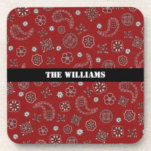 Red and Black Bandana Coasters
