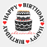 Red and Black Birthday Cake stickers