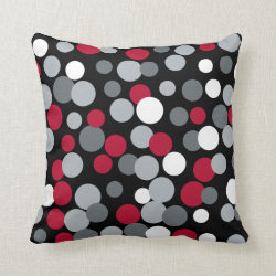 Red and Black Bouncing Dots Pillow
