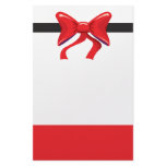 Red and Black Bow Custom Stationery