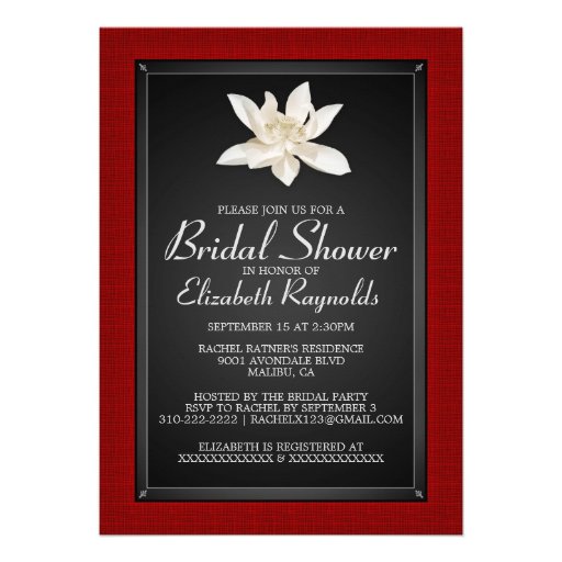 Red and Black Bridal Shower Invitations