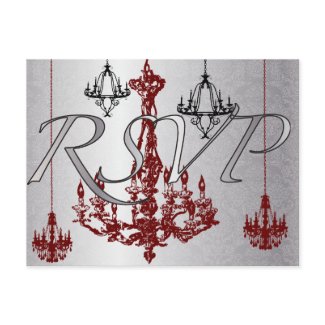 Red and Black Chandelier - RSVP Card postcard