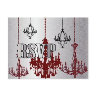 Red and Black Chandelier - RSVP Card postcard