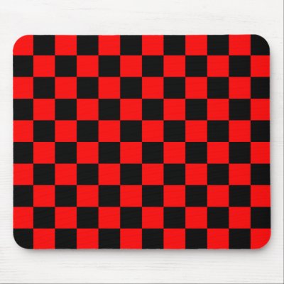 Red and Black Checker Pattern Mouse Mats by artberry