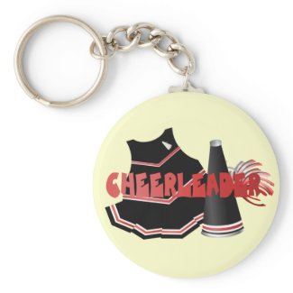 Red and Black Cheerleader Keychain