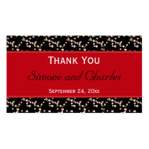 Red and Black Cherry Blossoms Wedding Favor Tag Business Cards