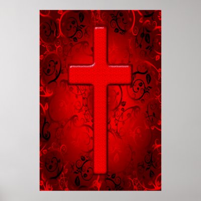 RED AND BLACK CROSS DESIGN